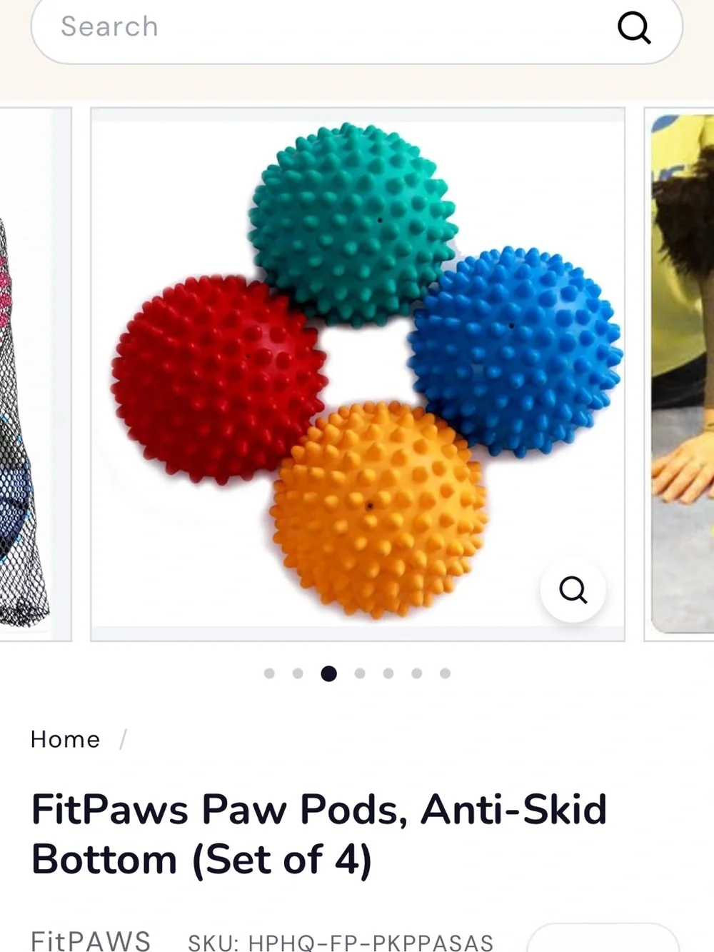 FitPaws Paw Pods Antiskid Bottom Training Balance Ball - Blue, Teal, Yellow, Red